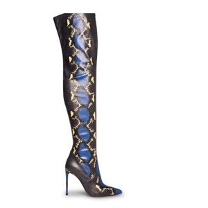 Steve Madden VaVa boots blue snake print